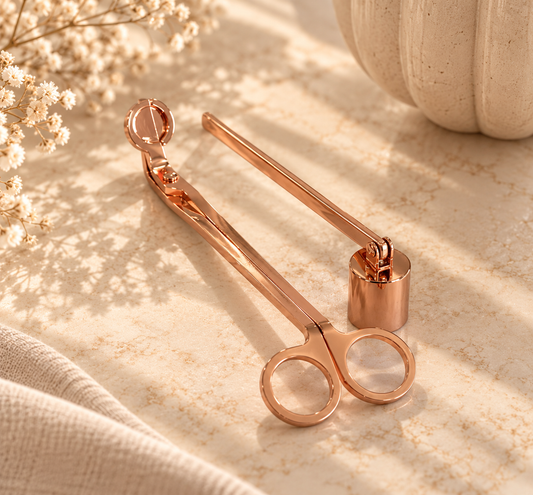 ROSE GOLD WICK TRIMMER AND CANDLE SNUFFER SET