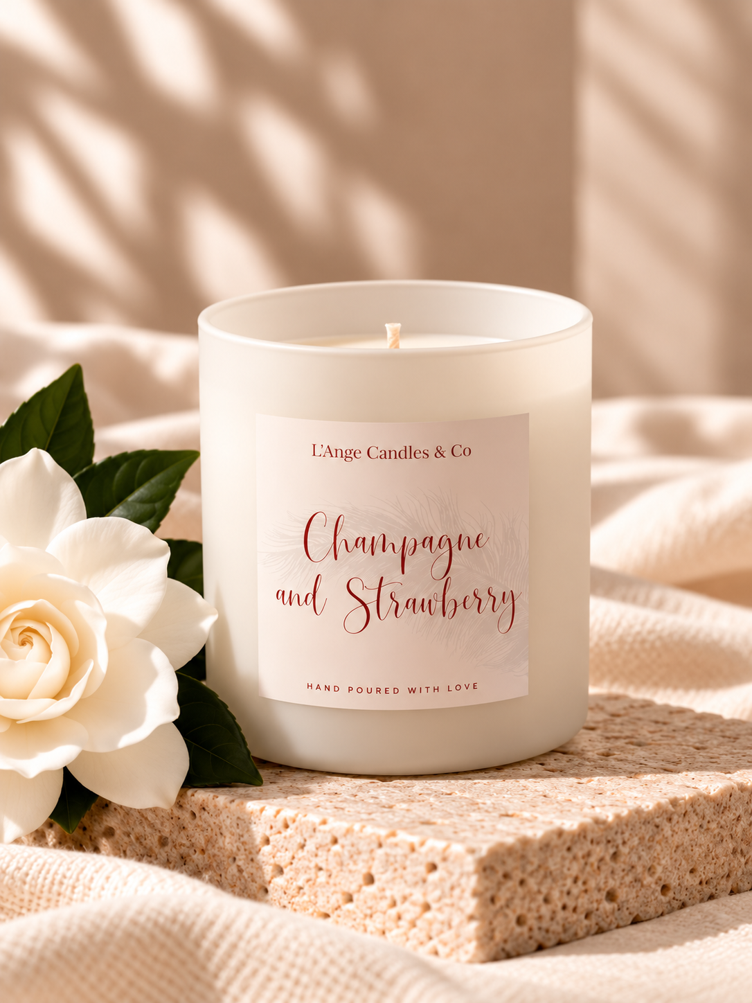 CHAMPAGNE & STRAWBERRY DELUXE CANDLE